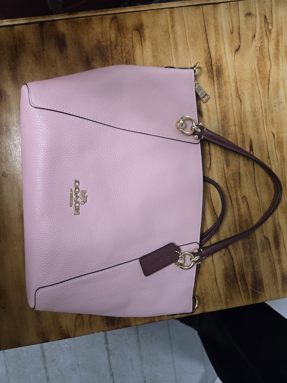 COACH Pink Leather Tote Bag
